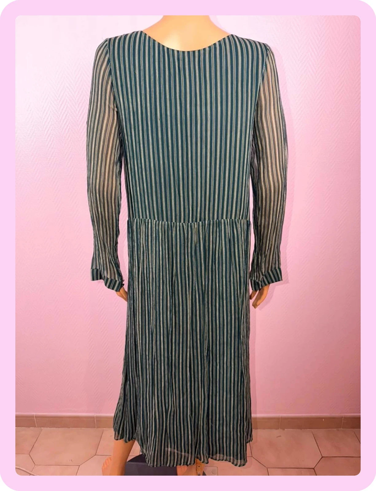 Vestido verde vintage americano talla s – photo 5